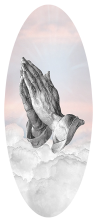 DA18 103 PK Praying Hands Clouds Pink